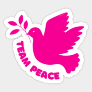 Team Peace Pink By Abby Anime(c) Sticker